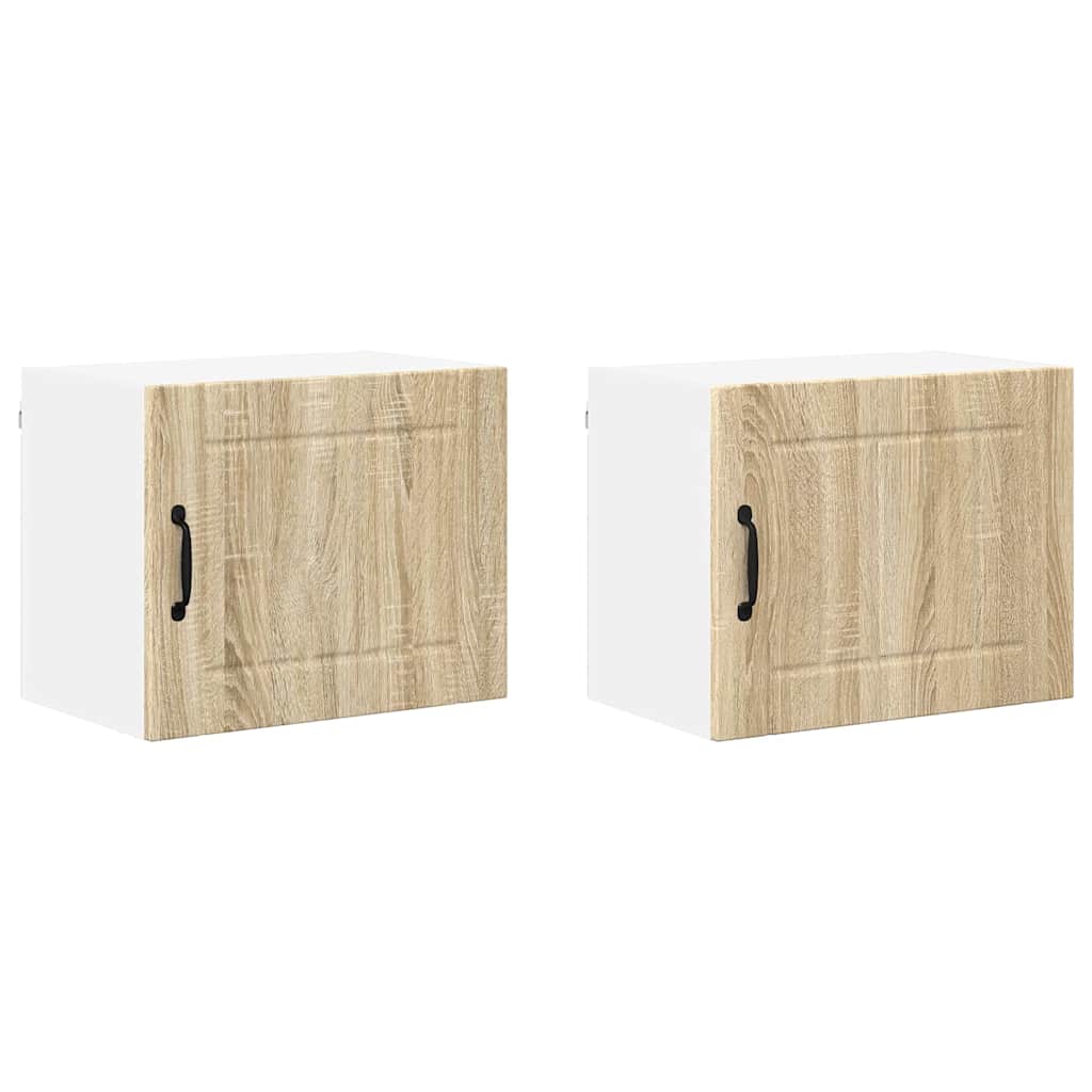 Küchenhängeschrank mit Regal 2 pcs Sonoma-Eiche 50 x 31 x 40 cm
